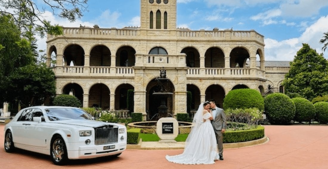 Rolls Royce Phantom — exterior, parked at a heritage mansion