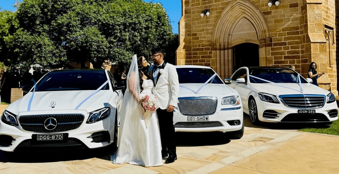 Mercedes S Class AMG Line Sedan — exterior, part of the wedding fleet