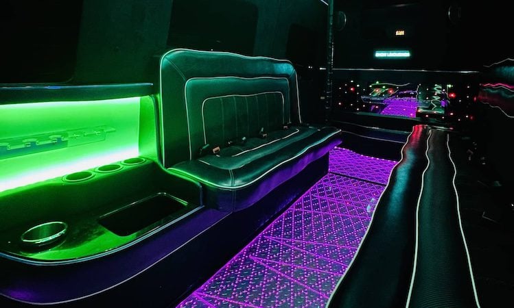 Mercedes Sprinter Limo Van — interior, LED lounge and floor lighting