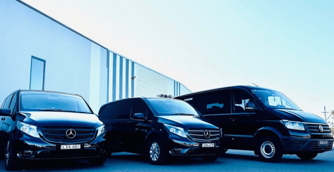 Mercedes Valente Luxury Minivan — exterior, part of the fleet