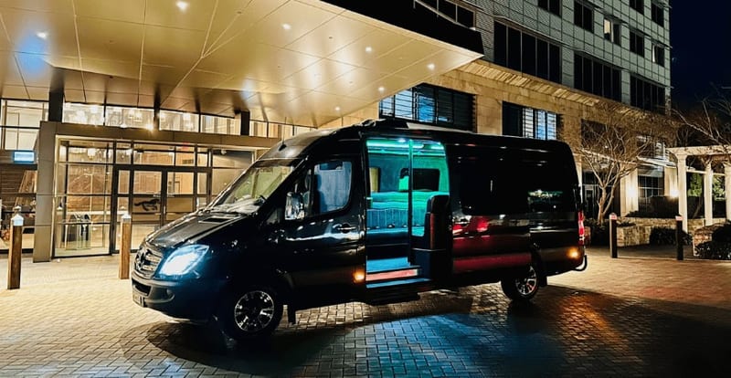 Mercedes Sprinter limo van, up to 14 passengers