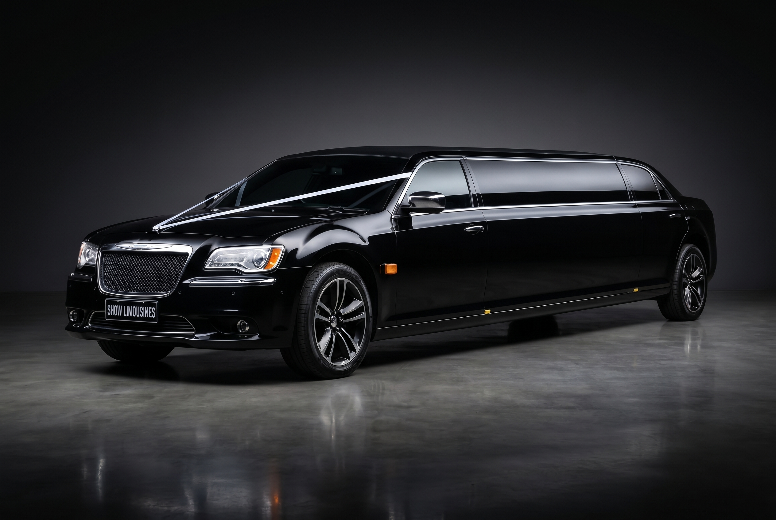 Black Chrysler super stretch wedding limousine